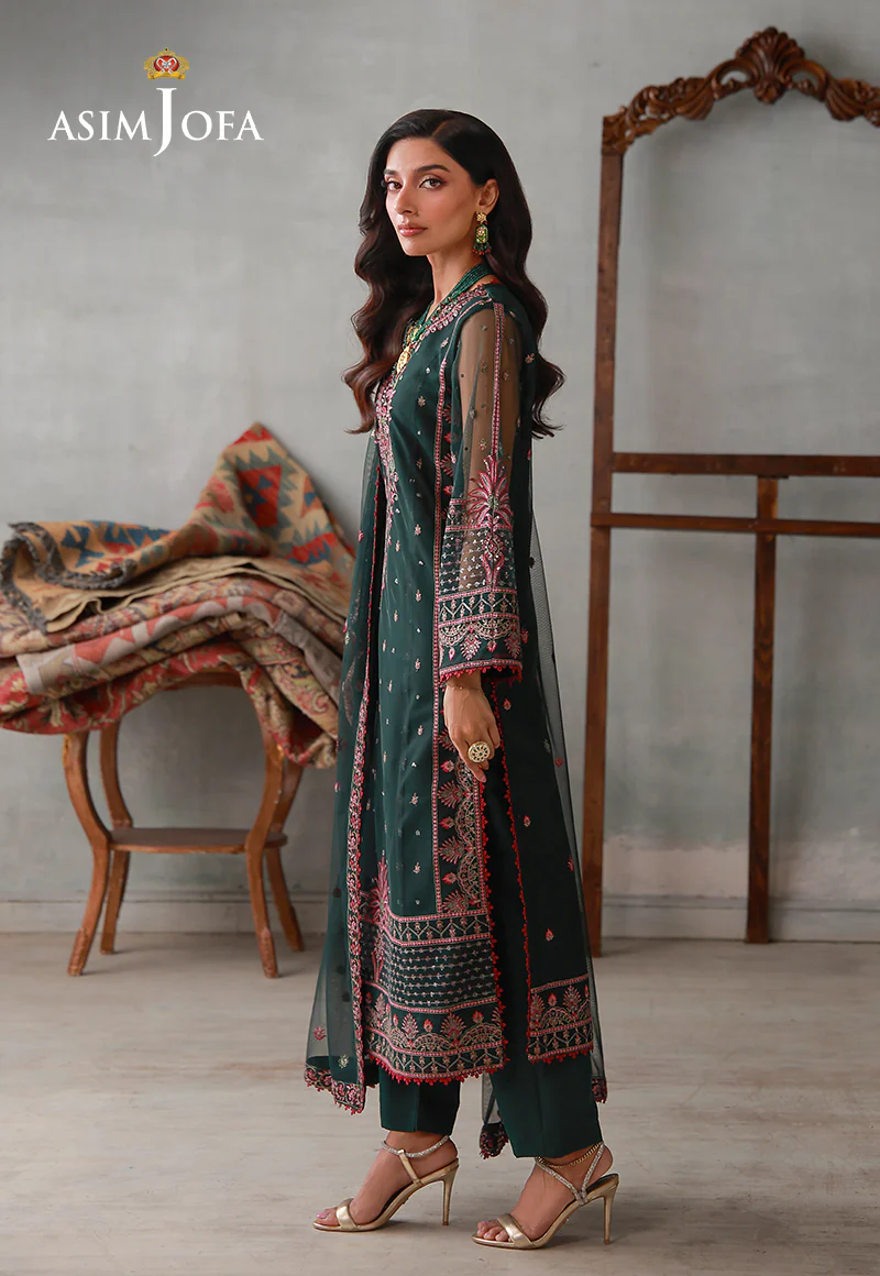 AJLPN-08 Embroidered Poly Net Stitched 3pcs - Image 7