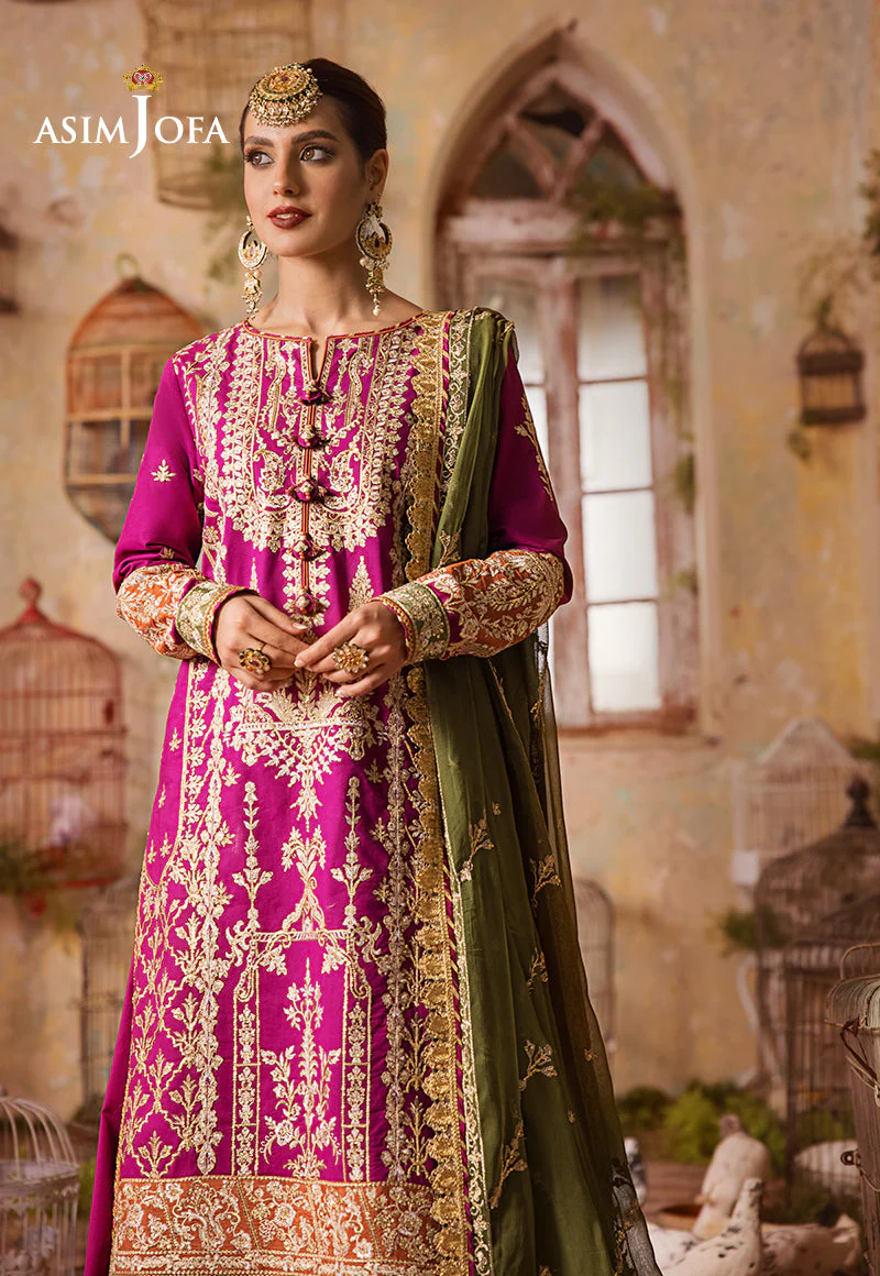 AJLR-02 DESIGNERS STITCHED EMBROIDERED SILK 3 PCS - Image 3