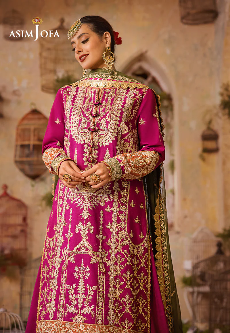 AJLR-02 DESIGNERS STITCHED EMBROIDERED SILK 3 PCS - Image 4