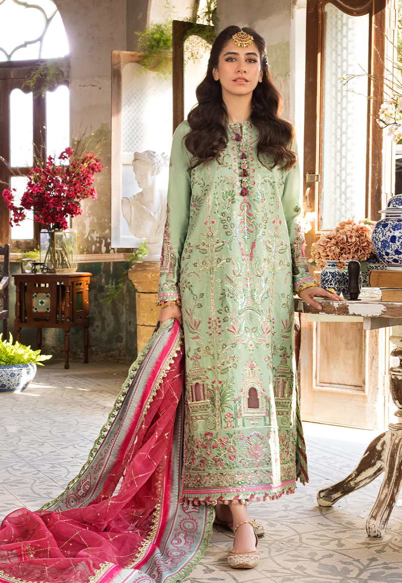 AJLR-10 EMBROIDERED LAWN 3 PCS - Image 4