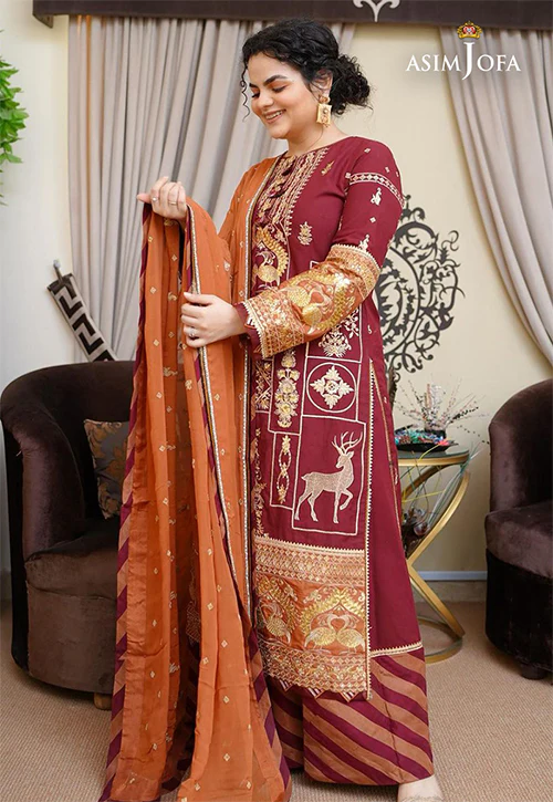 AJLR-11 EMBROIDERED LAWN 3 PCS - Image 11