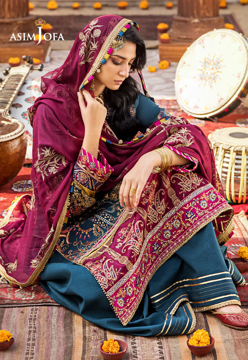 AJLR-12 EMBROIDERED LAWN 3 PCS - Image 4