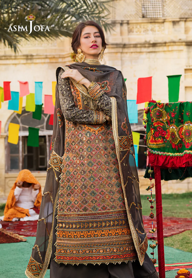 AJLR-27 EMBROIDERED LAWN 3 PCS - Image 4