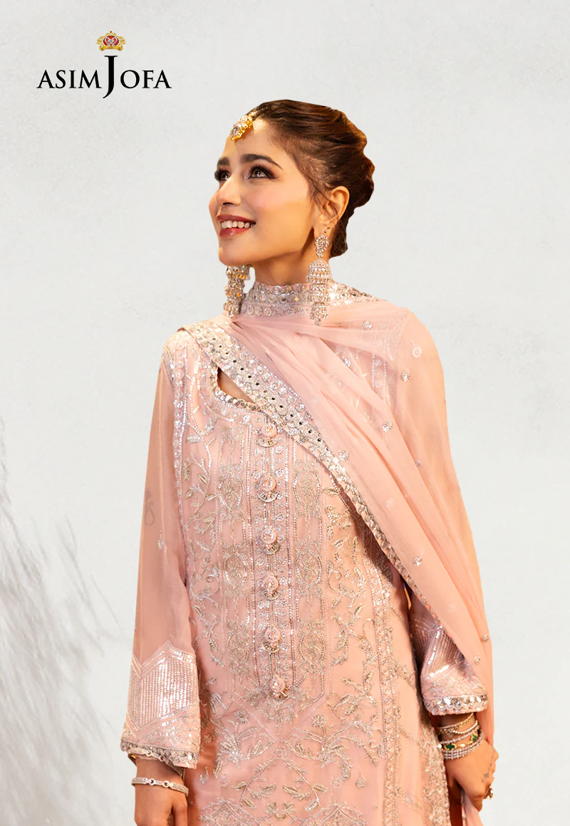 AJCDP-14 EMBROIDERED CHIFFON STITCHED 3 PCS - Image 3
