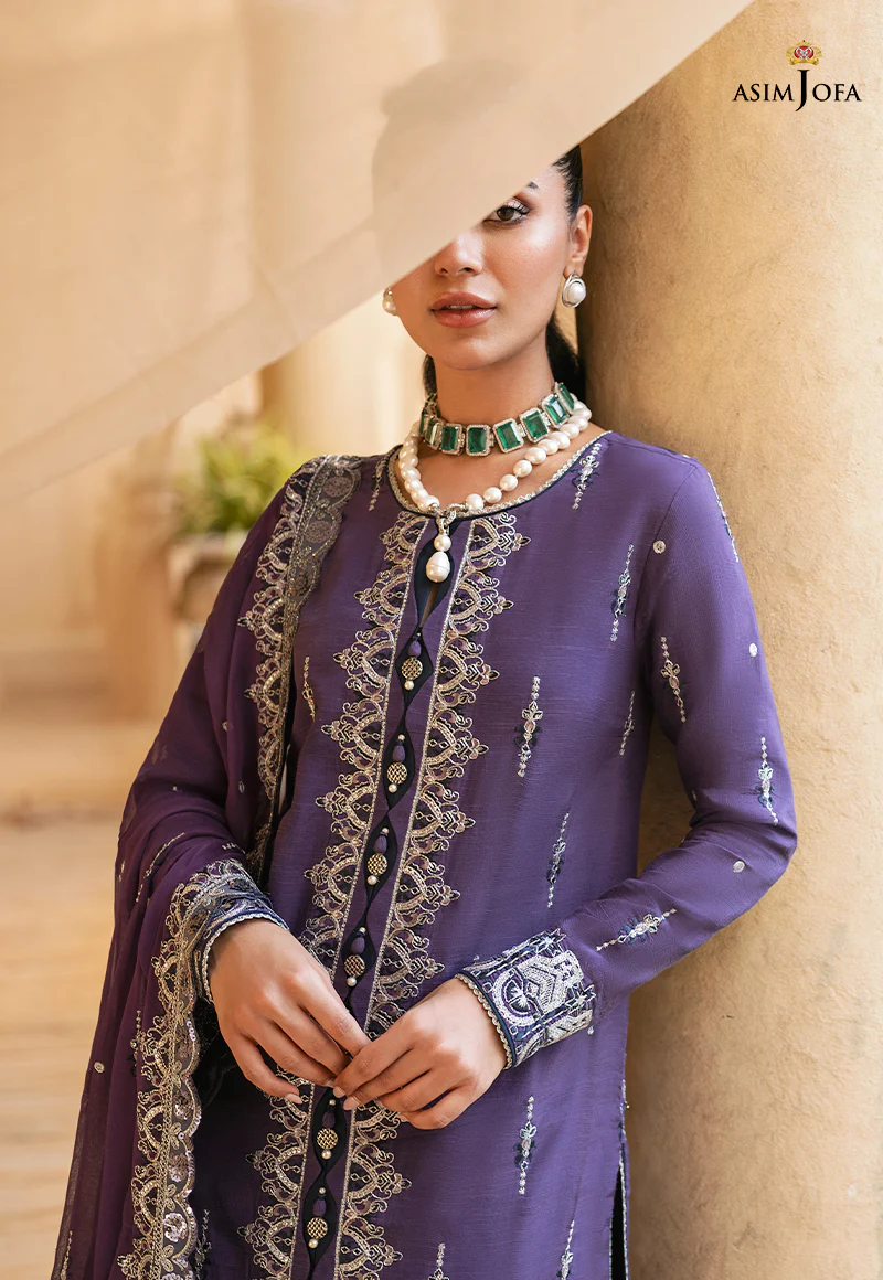AJM-10 EMBROIDERED RAW SILK 3 PCS - Image 3