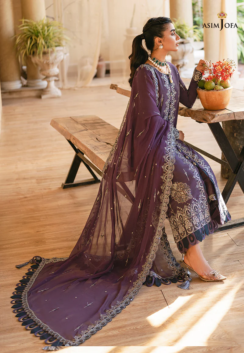 AJM-10 EMBROIDERED RAW SILK 3 PCS - Image 4