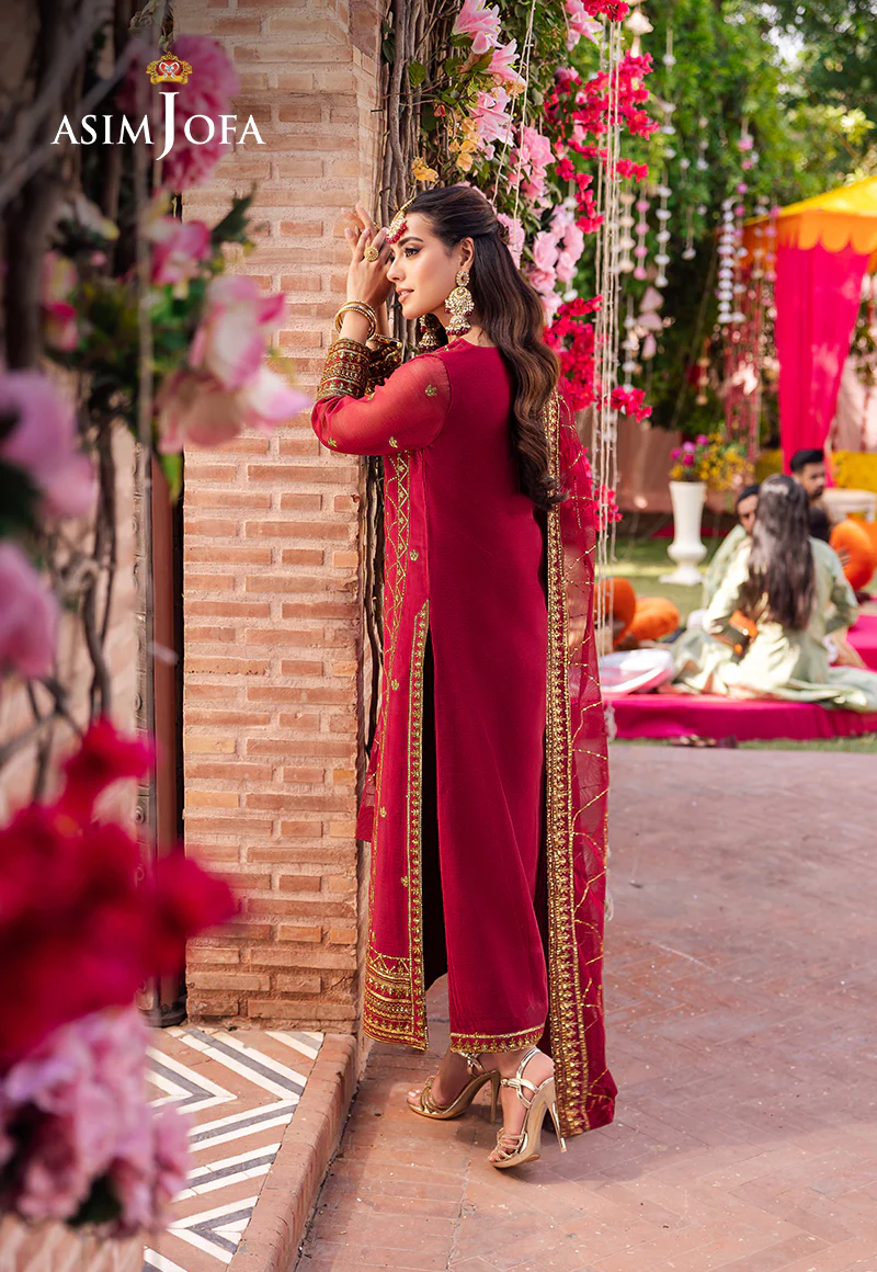 AJMJB-28 EMBROIDERED CHIFFON STITCHED 3 PCS - Image 2
