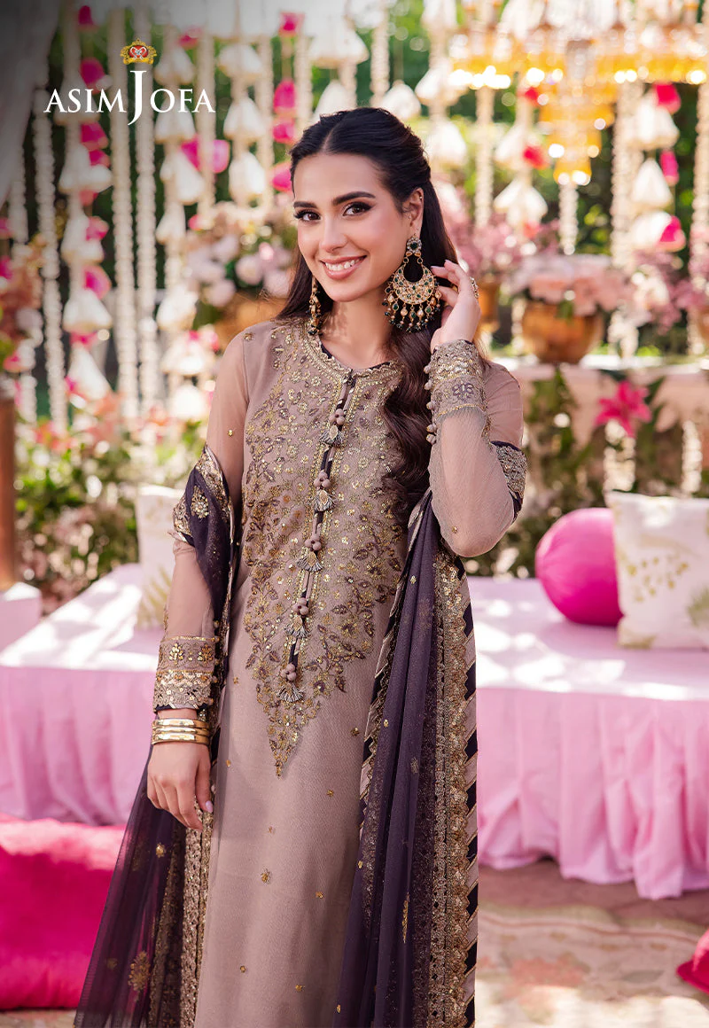 AJMJD-06 EMBROIDERED NET STITCHED 3 PCS - Image 3