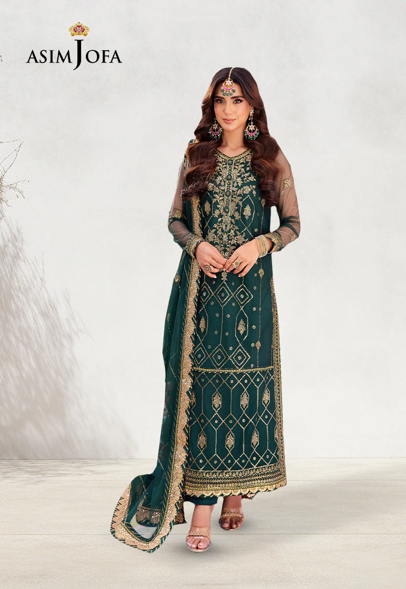 AJMJD-23 EMBROIDERED NET STITCHED 2 PCS