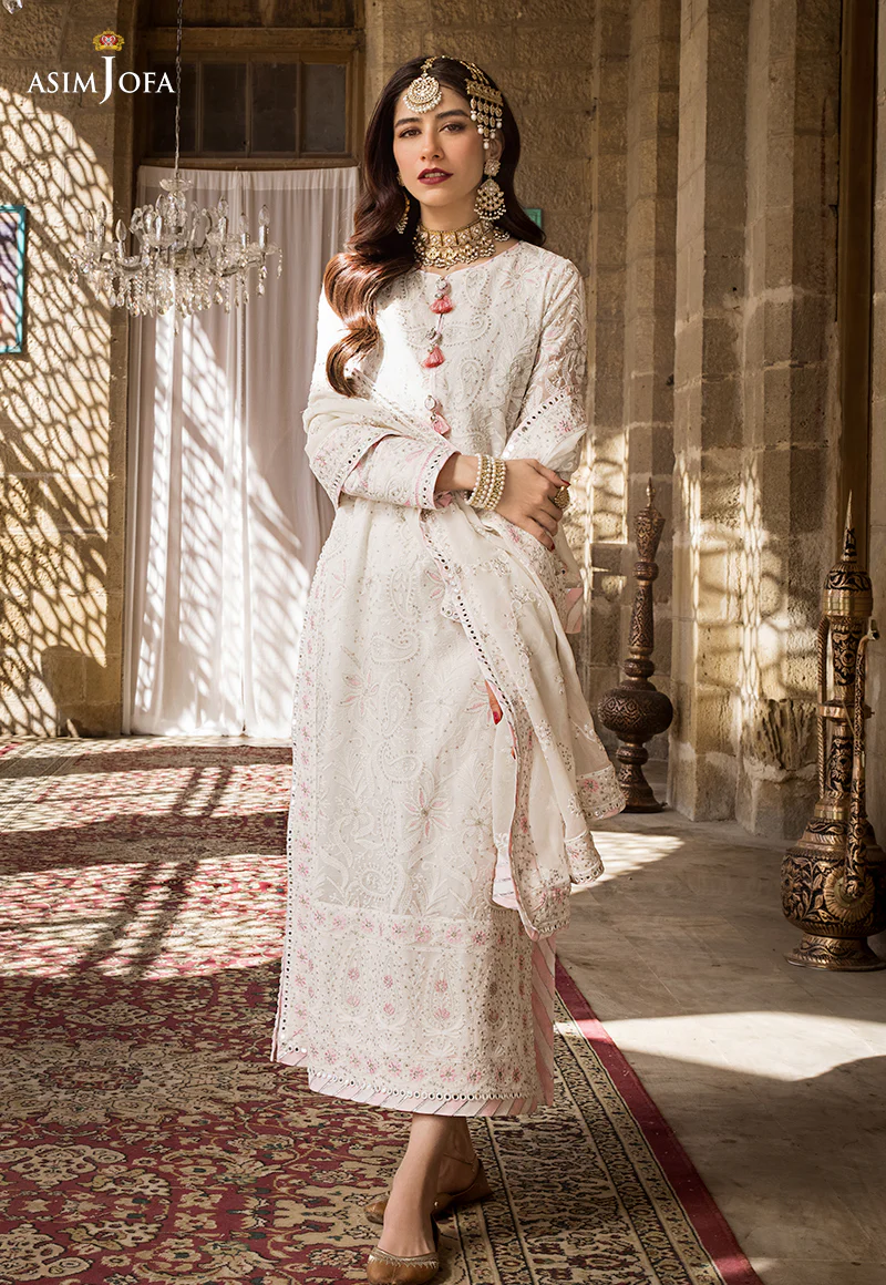 AJMQ-02 EMBROIDERED CHANDERI COTTON 3 PCS