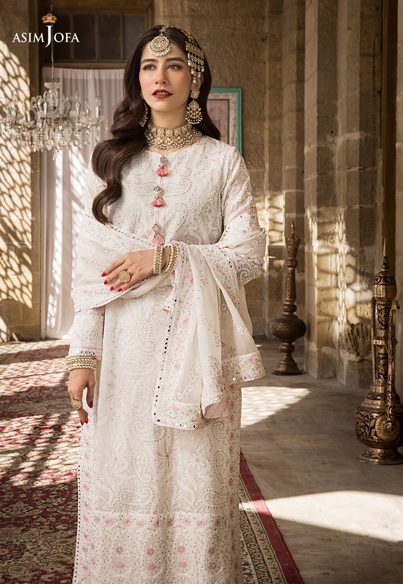 AJMQ-02 EMBROIDERED CHANDERI COTTON 3 PCS - Image 10