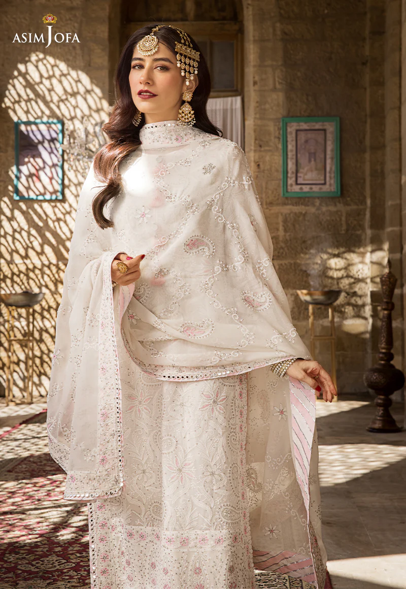 AJMQ-02 EMBROIDERED CHANDERI COTTON 3 PCS - Image 11