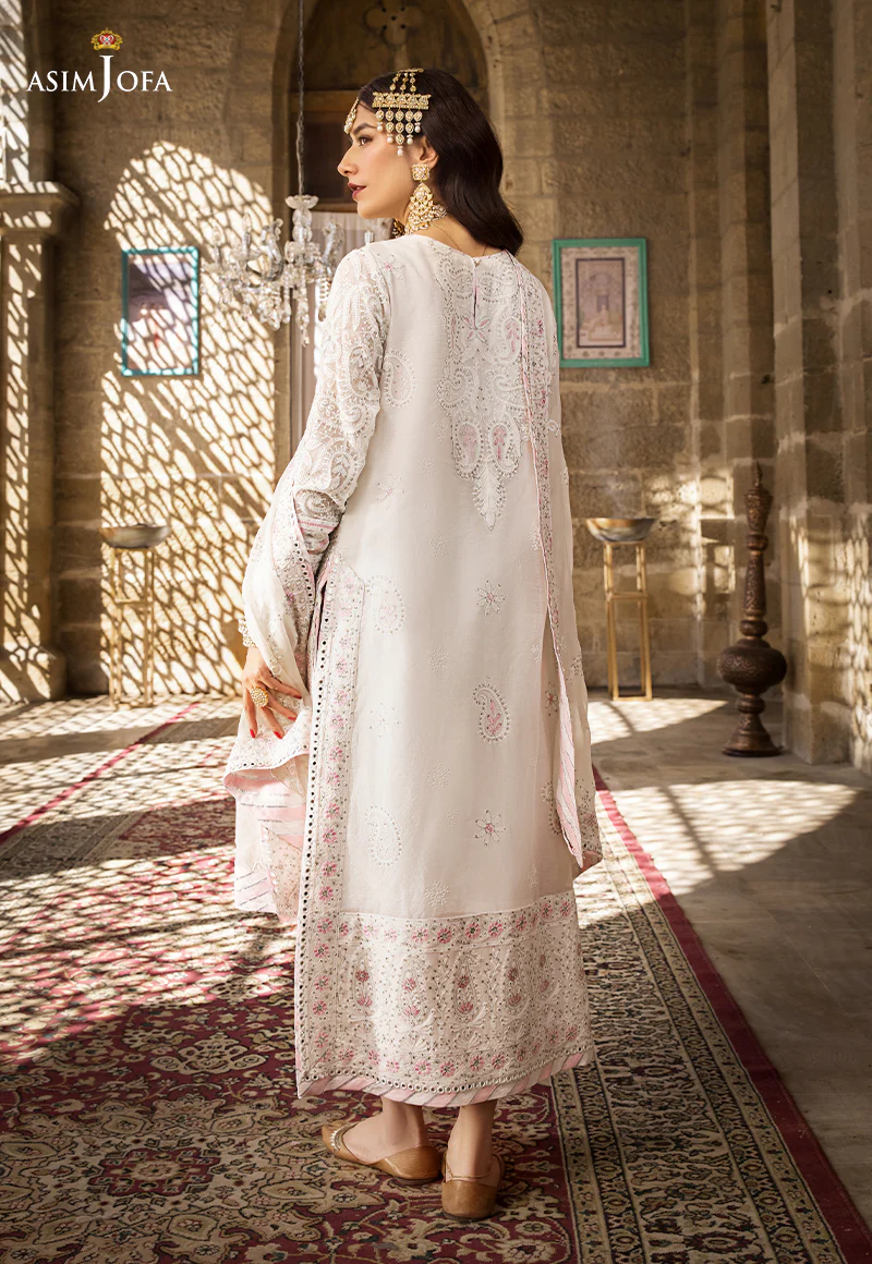 AJMQ-02 EMBROIDERED CHANDERI COTTON 3 PCS - Image 15