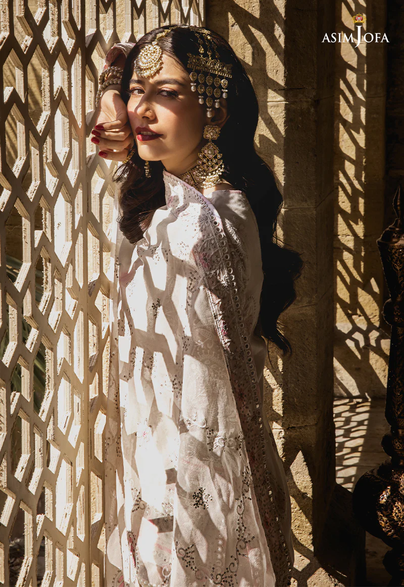 AJMQ-02 EMBROIDERED CHANDERI COTTON 3 PCS - Image 6