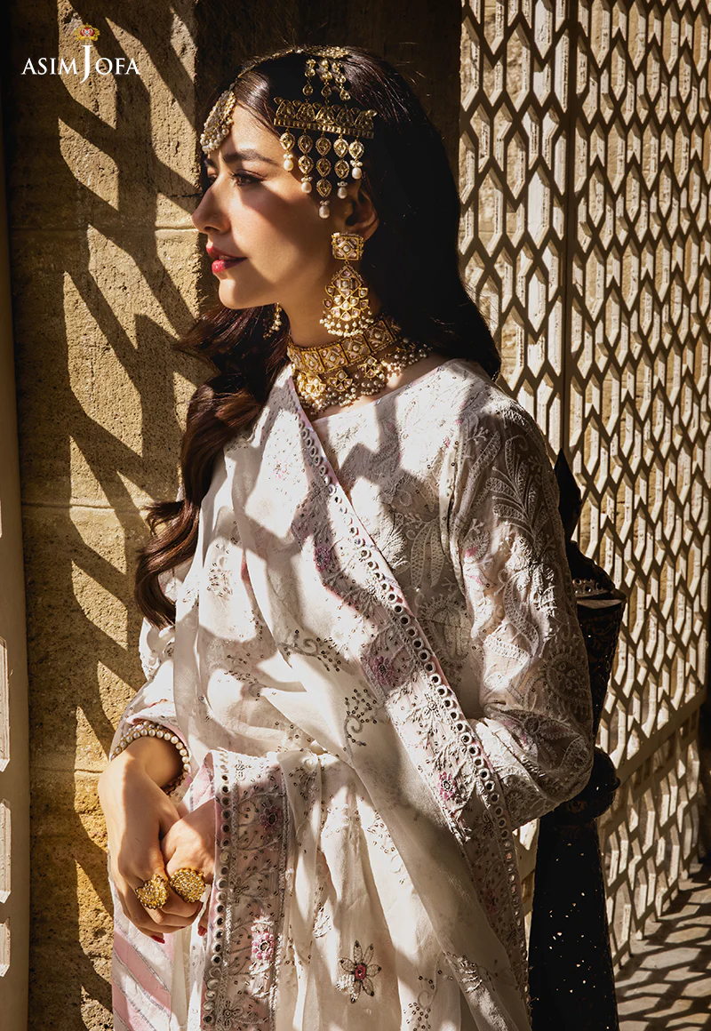 AJMQ-02 EMBROIDERED CHANDERI COTTON 3 PCS - Image 7