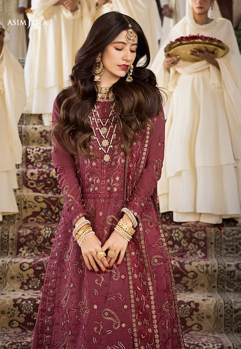 AJMQ-03 EMBROIDERED CHANDERI COTTON 3 PCS - Image 5