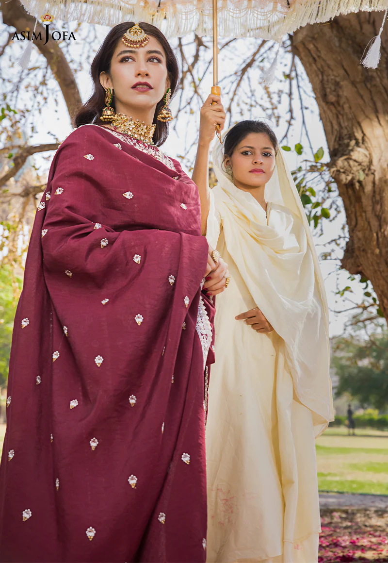AJMQ-12 EMBROIDERED CHANDERI COTTON 3 PCS - Image 12
