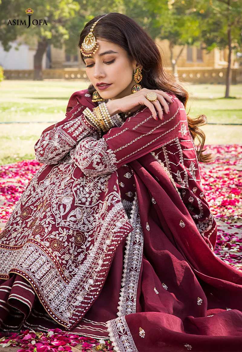AJMQ-12 EMBROIDERED CHANDERI COTTON 3 PCS - Image 14