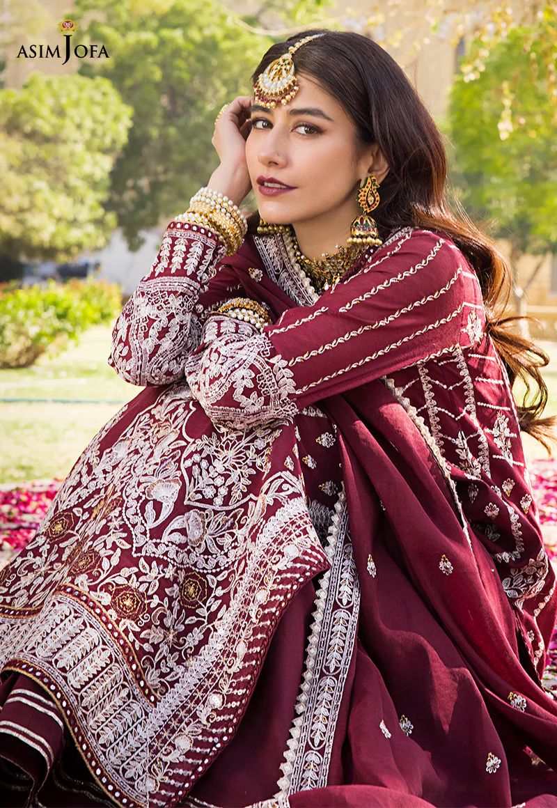 AJMQ-12 EMBROIDERED CHANDERI COTTON 3 PCS - Image 15