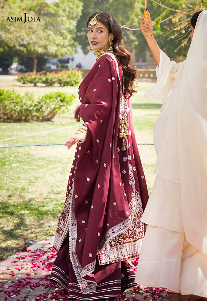 AJMQ-12 EMBROIDERED CHANDERI COTTON 3 PCS - Image 9