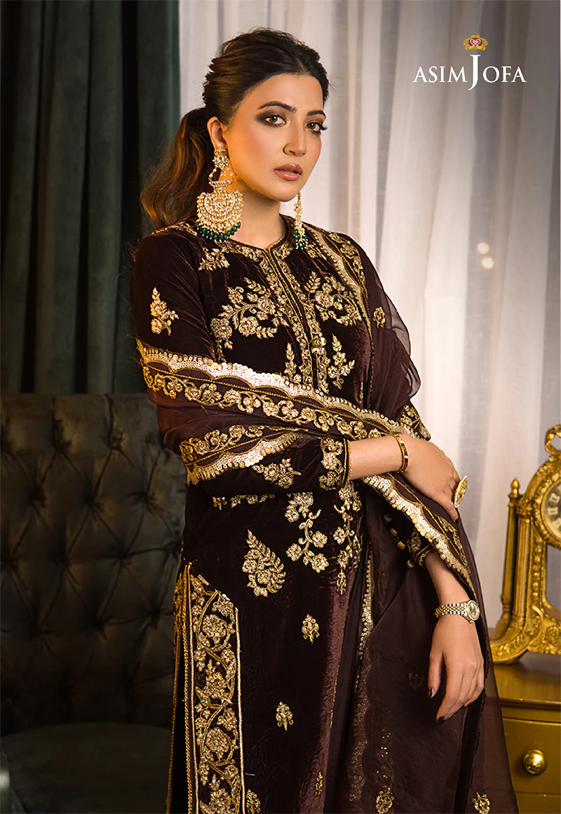 AJMR-07 EMBROIDERED VELVET 3 PCS - Image 3