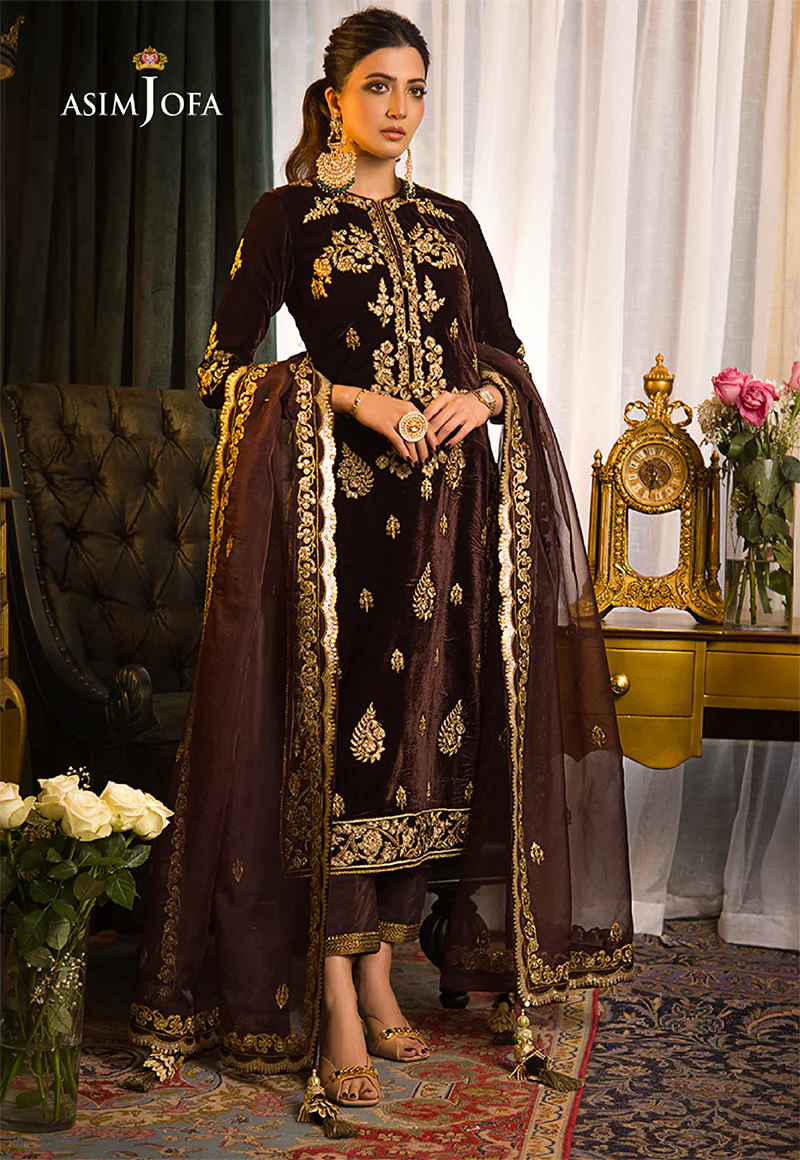 AJMR-07 EMBROIDERED VELVET 3 PCS - Image 6