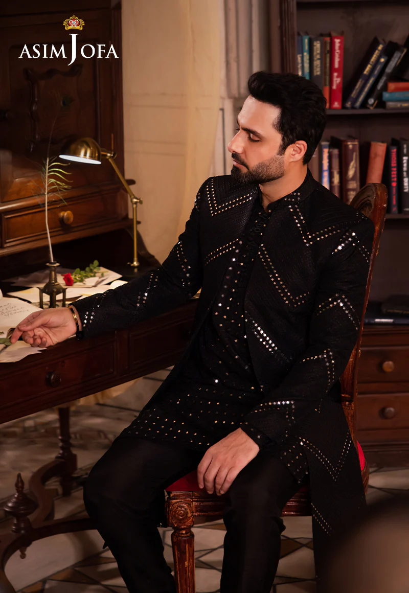 AJMS-16 EMBROIDERED INDIAN RAW SILK 3 PCS - Image 4