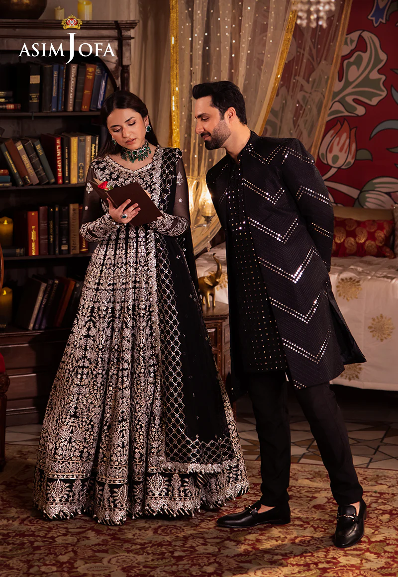 AJMS-16 EMBROIDERED INDIAN RAW SILK 3 PCS - Image 5