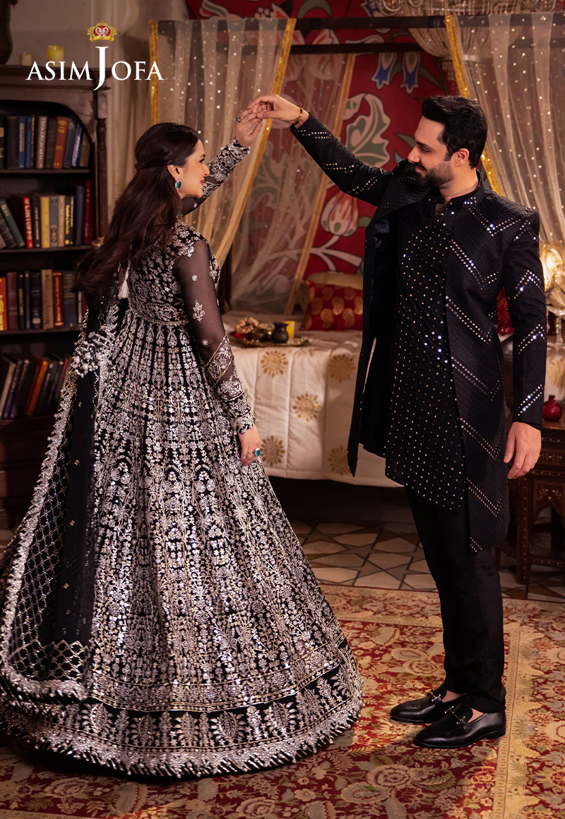 AJMS-16 EMBROIDERED INDIAN RAW SILK 3 PCS - Image 8