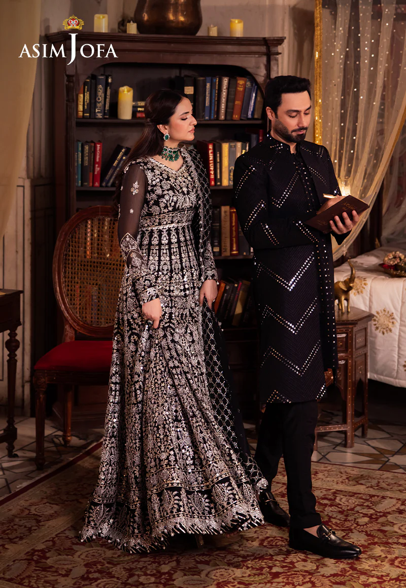AJMS-16 EMBROIDERED INDIAN RAW SILK 3 PCS - Image 9