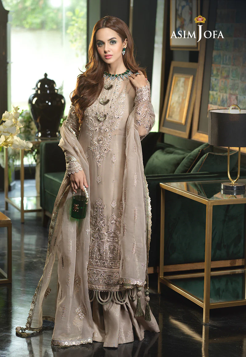 AJN-14 EMBROIDERED ORGANZA 3 PCS