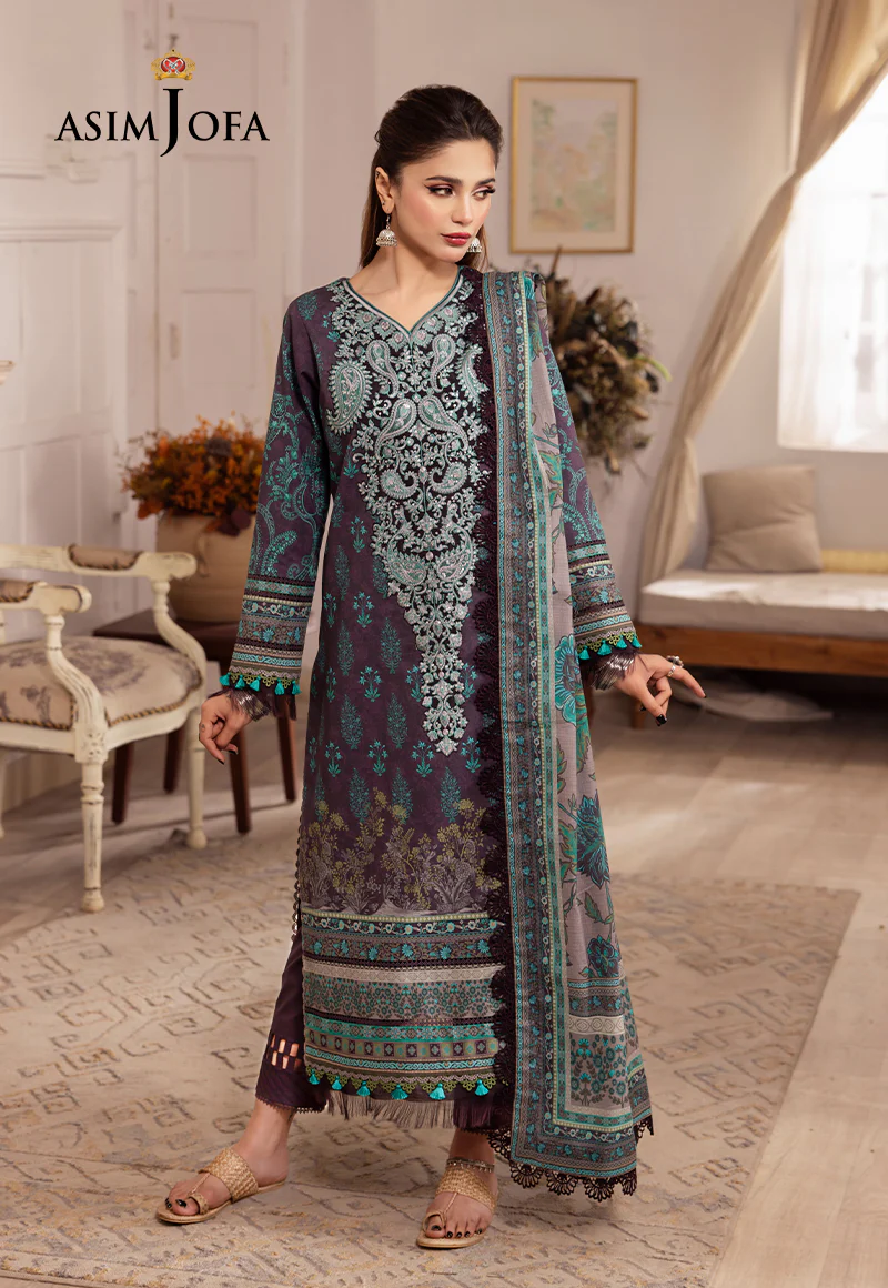 AJNR-08 EMBROIDERED CAMBRIC 3 PCS - Image 7