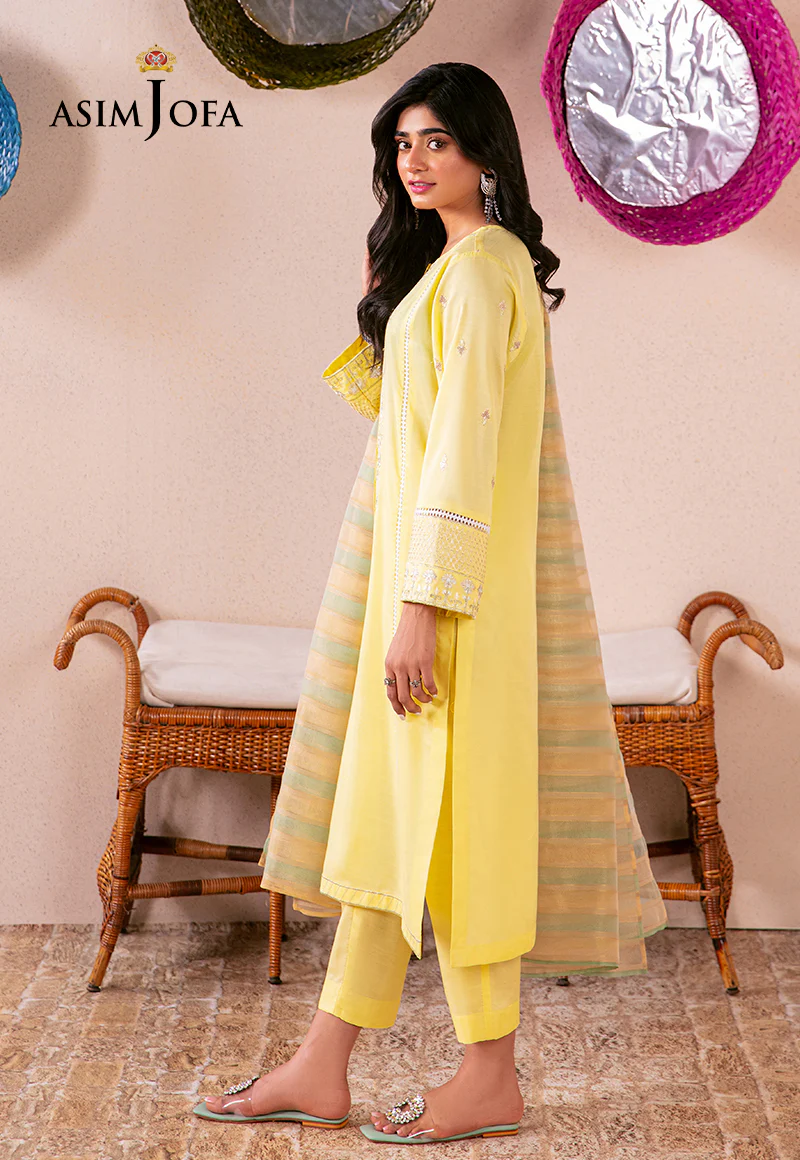 AJOD-23 EMBROIDERED INDIAN RAW SILK 3 PCS - Image 2