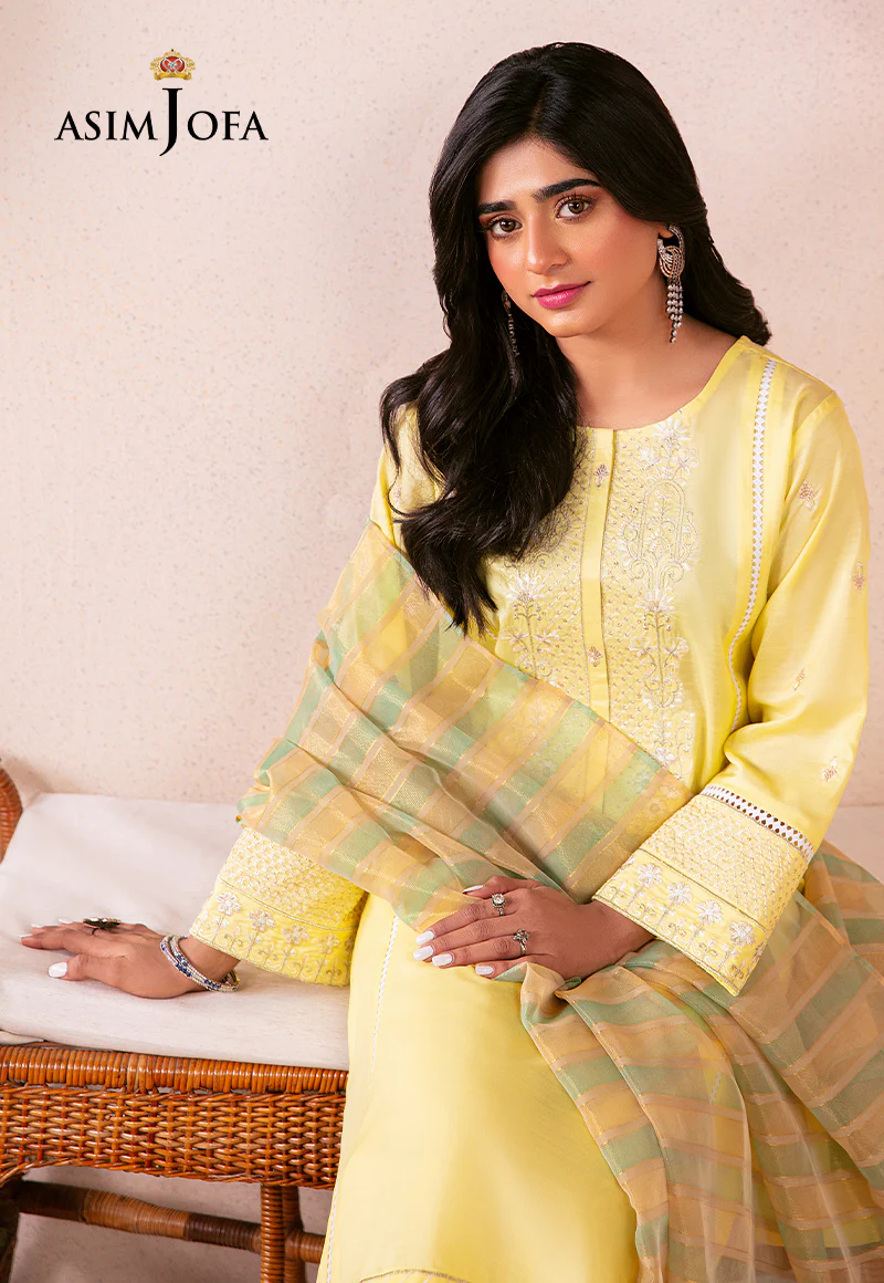 AJOD-23 EMBROIDERED INDIAN RAW SILK 3 PCS - Image 3