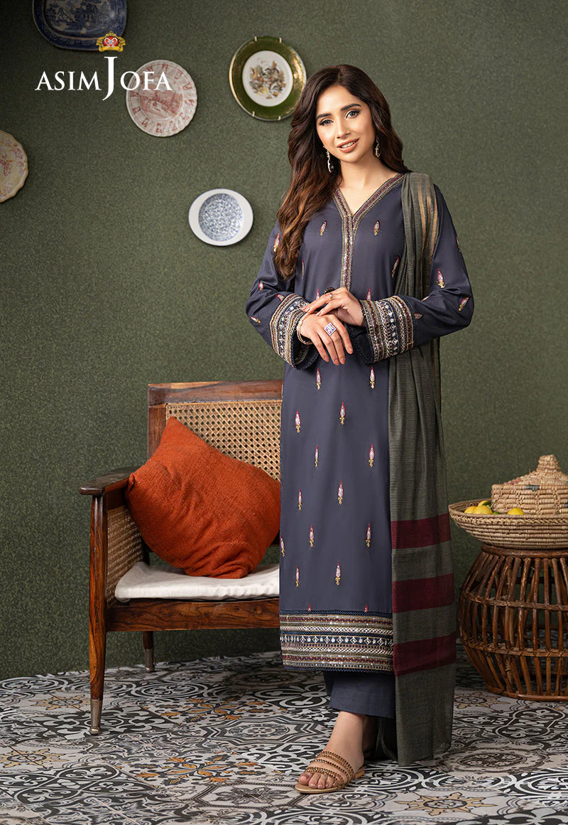 AJODD-32 EMBROIDERED CAMBRIC STITCHED 3 PCS