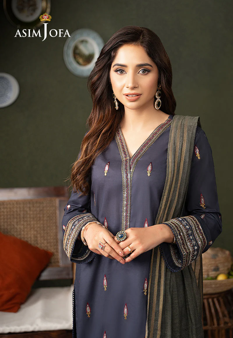AJODD-32 EMBROIDERED CAMBRIC STITCHED 3 PCS - Image 5