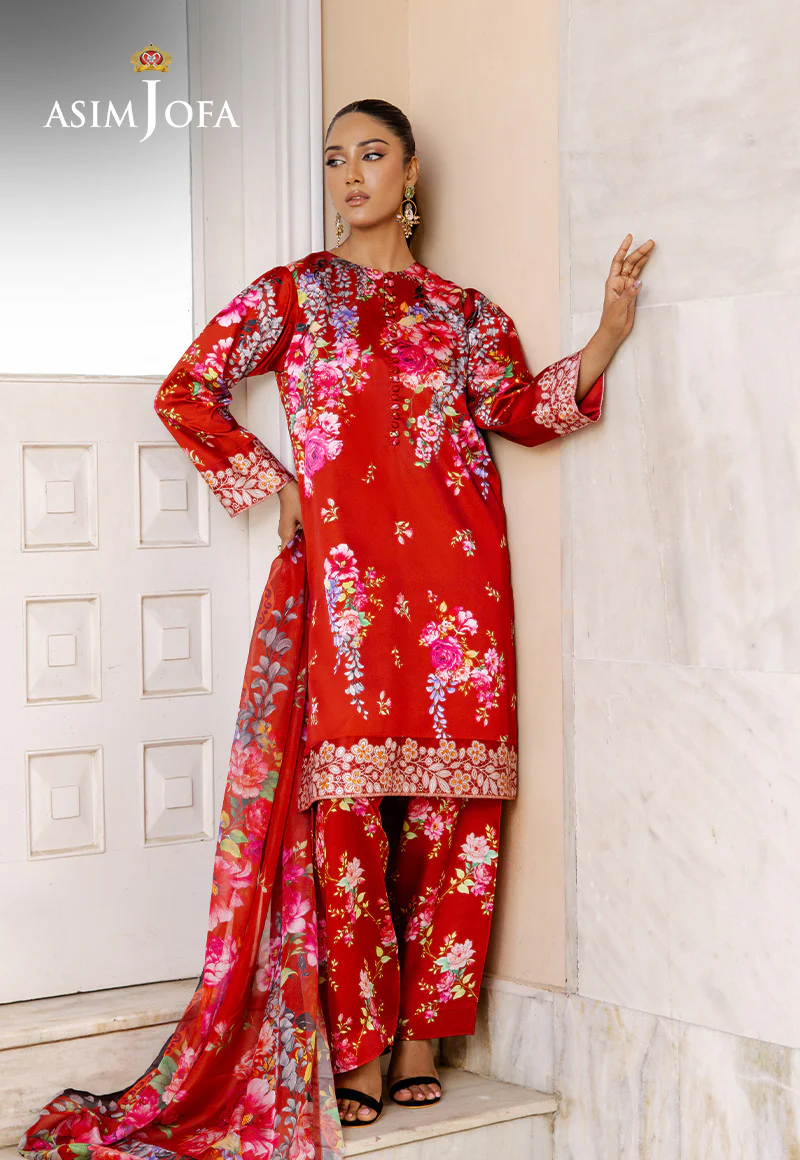 AJPB-197 EMBROIDERED CHARMEUSE SILK STITCHED 3 PCS - Image 2