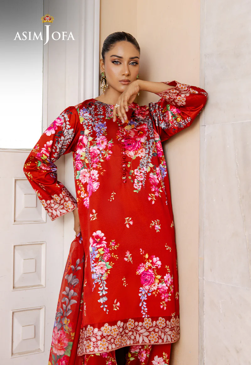 AJPB-197 EMBROIDERED CHARMEUSE SILK STITCHED 3 PCS - Image 3