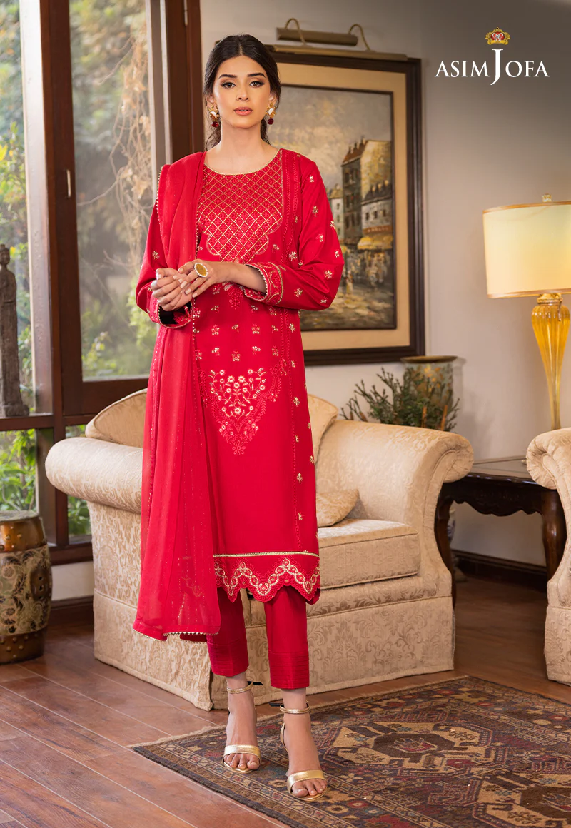 AJPE-22 (3-PC) EMBROIDERED CAMBRIC 3 PCS