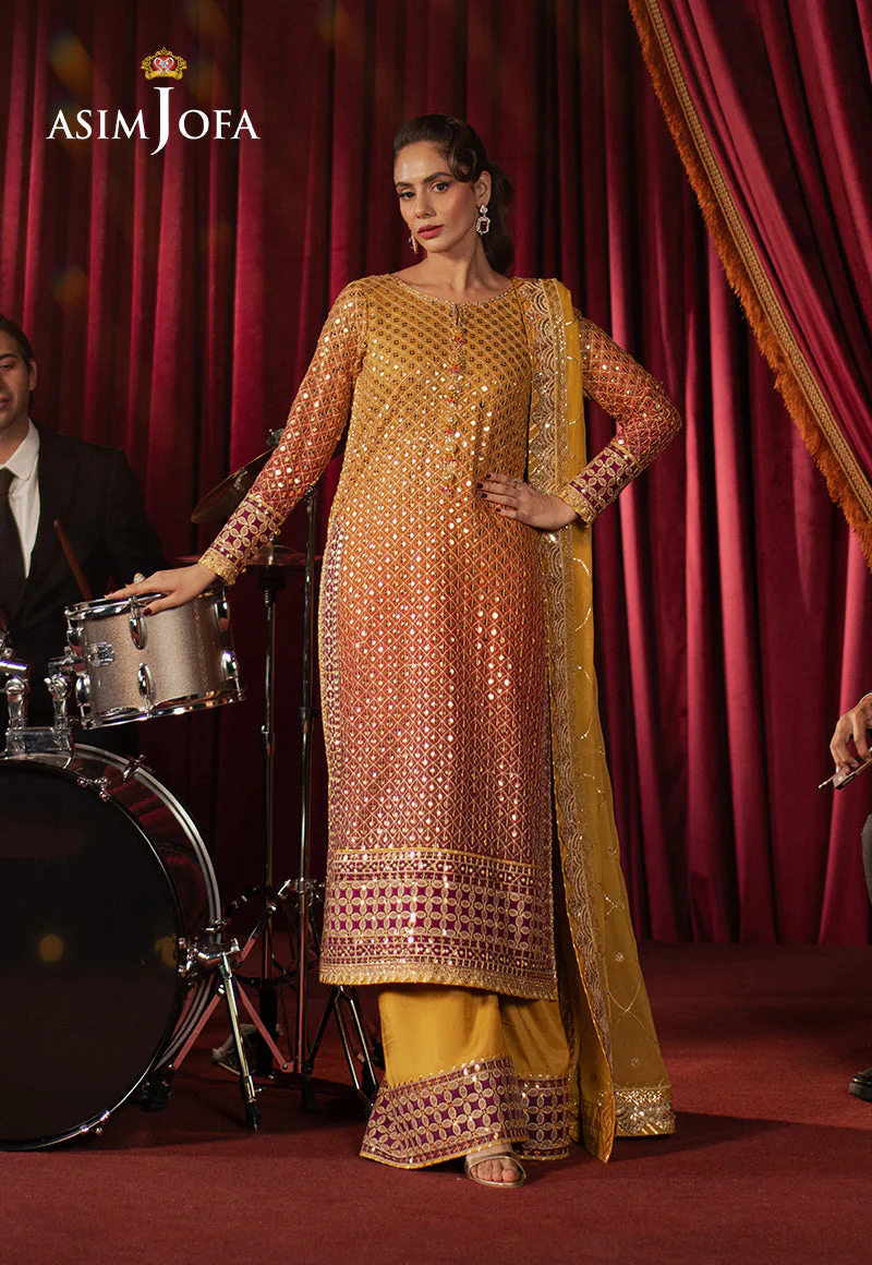 AJPFD-25 EMBROIDERED CHIFFON Stitched 3PCS - Image 2
