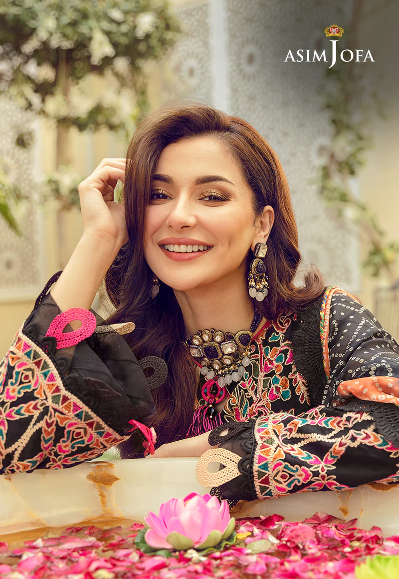 AJRL-06 EMBROIDERED SELF JACQUARD LAWN 3 PCS - Image 4