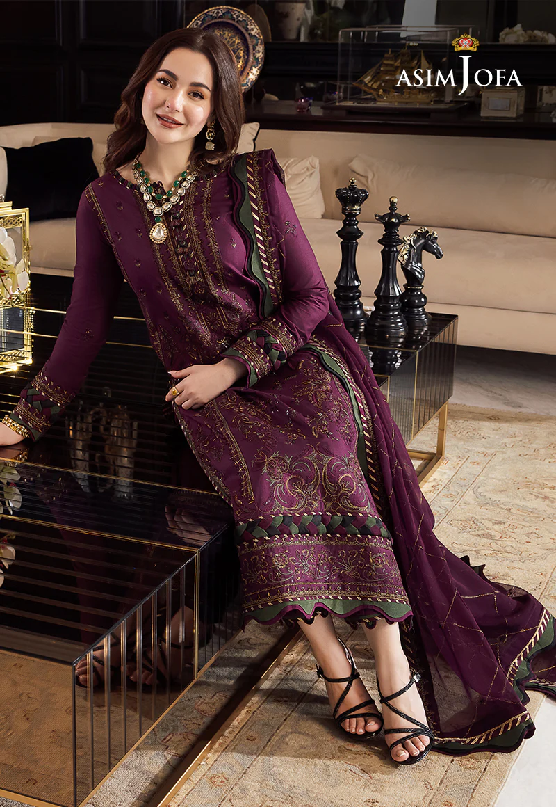 AJRN-04 EMBROIDERED LAWN SILK 3 PCS - Image 9