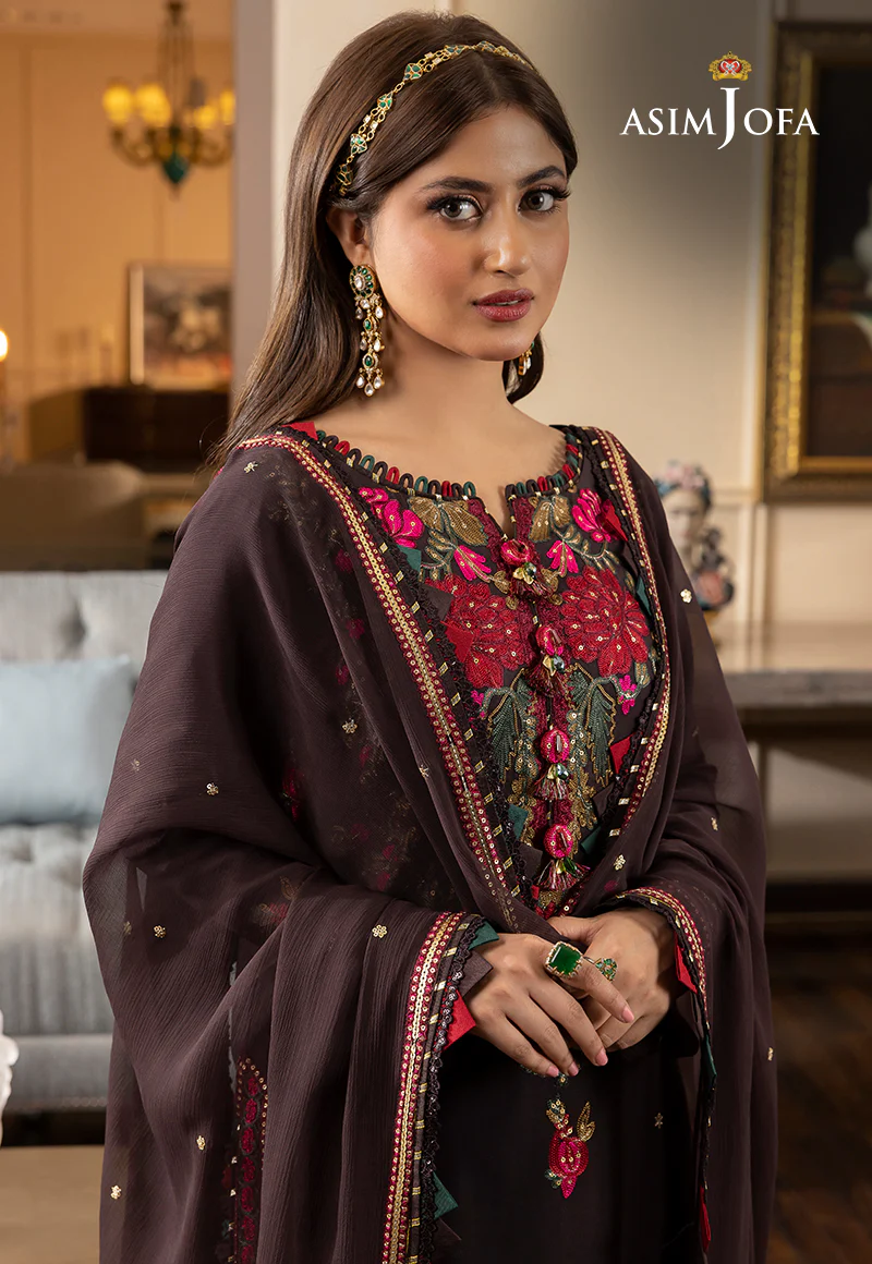 AJRN-12 EMBROIDERED LAWN SILK 3 PCS - Image 6