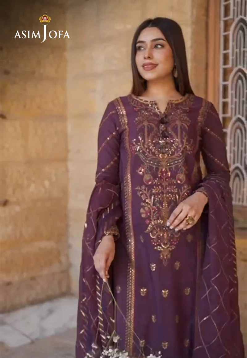 AJRN-13 EMBROIDERED LAWN SILK 3 PCS - Image 9