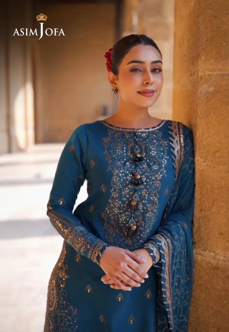 AJRN-21 EMBROIDERED LAWN SILK 3 PCS - Image 9