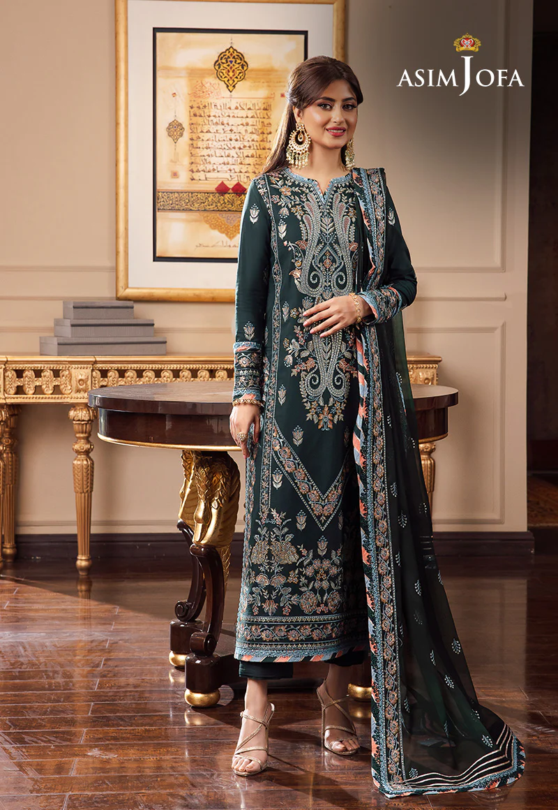 AJRN-27 EMBROIDERED LAWN SILK 3 PCS - Image 3