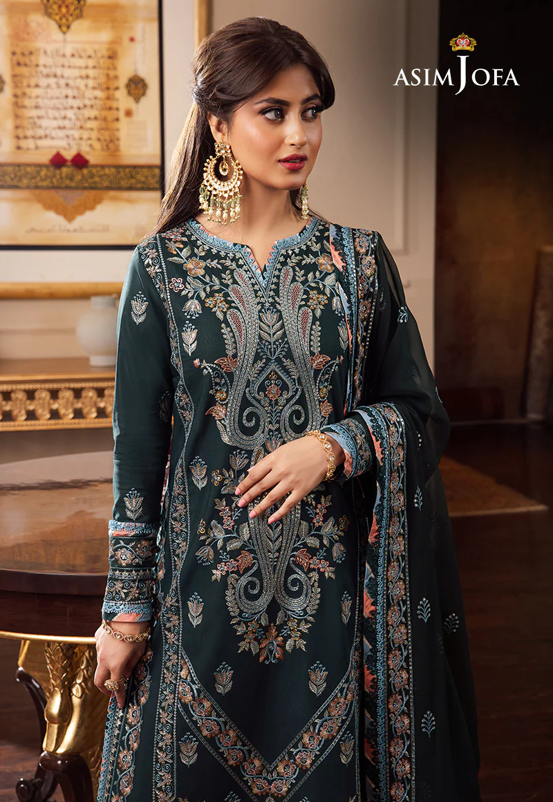 AJRN-27 EMBROIDERED LAWN SILK 3 PCS - Image 7