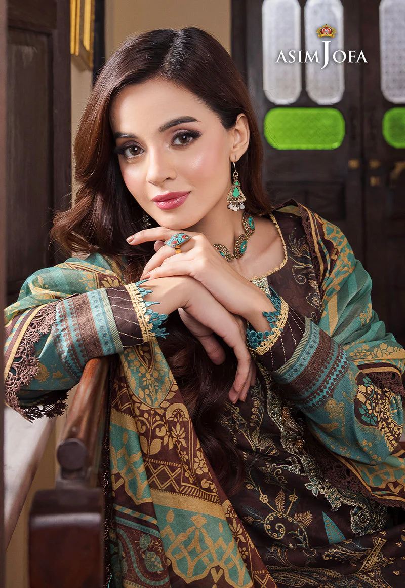 AJRW-09 DESIGNERS STITCHED EMBROIDERED PREMIUM WINTER COTTON 3 PCS - Image 4