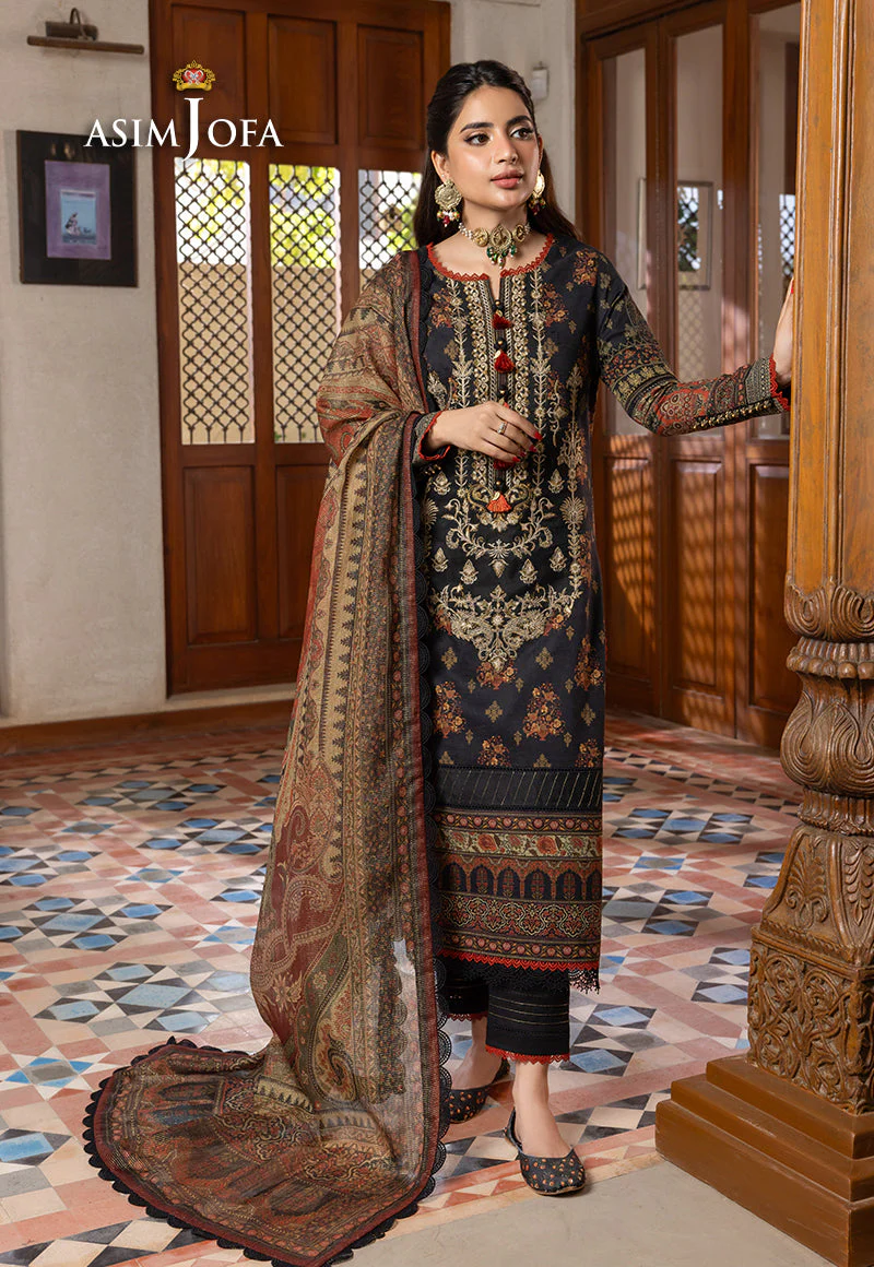 AJRW-17 DESIGNERS STITCHED EMBROIDERED SLUB 3 PCS - Image 10