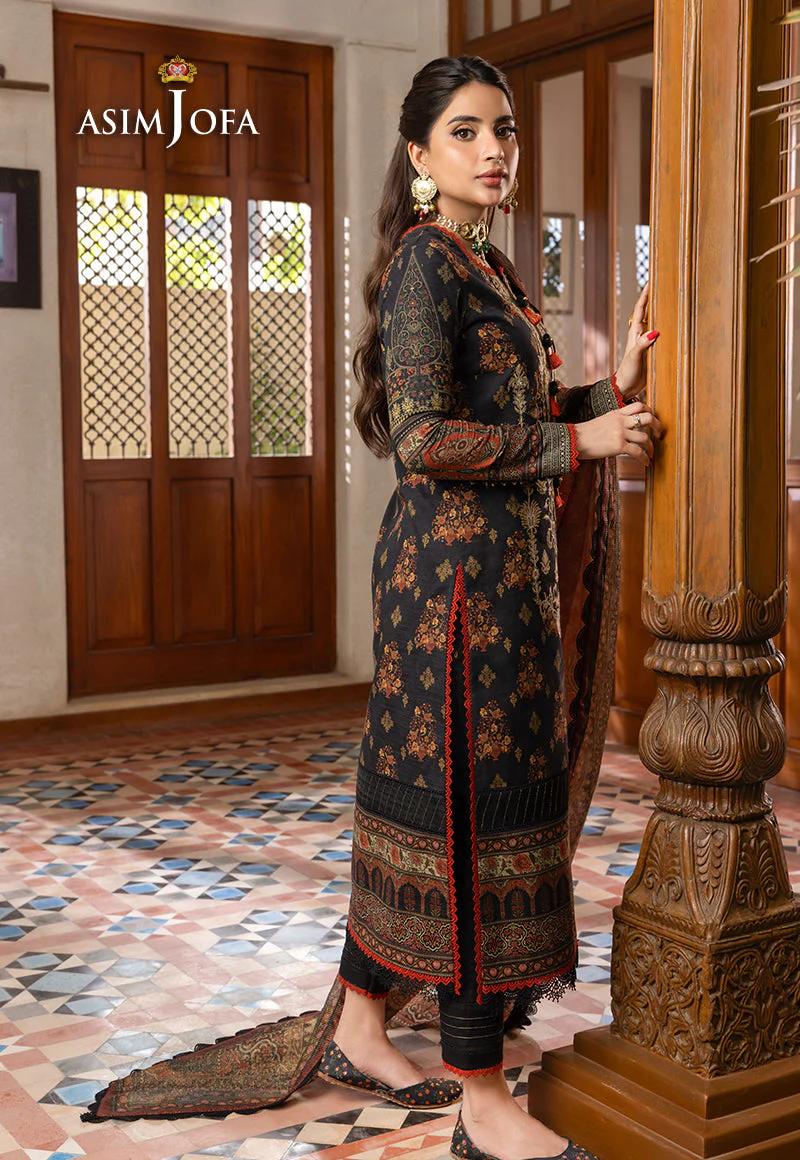 AJRW-17 DESIGNERS STITCHED EMBROIDERED SLUB 3 PCS - Image 2